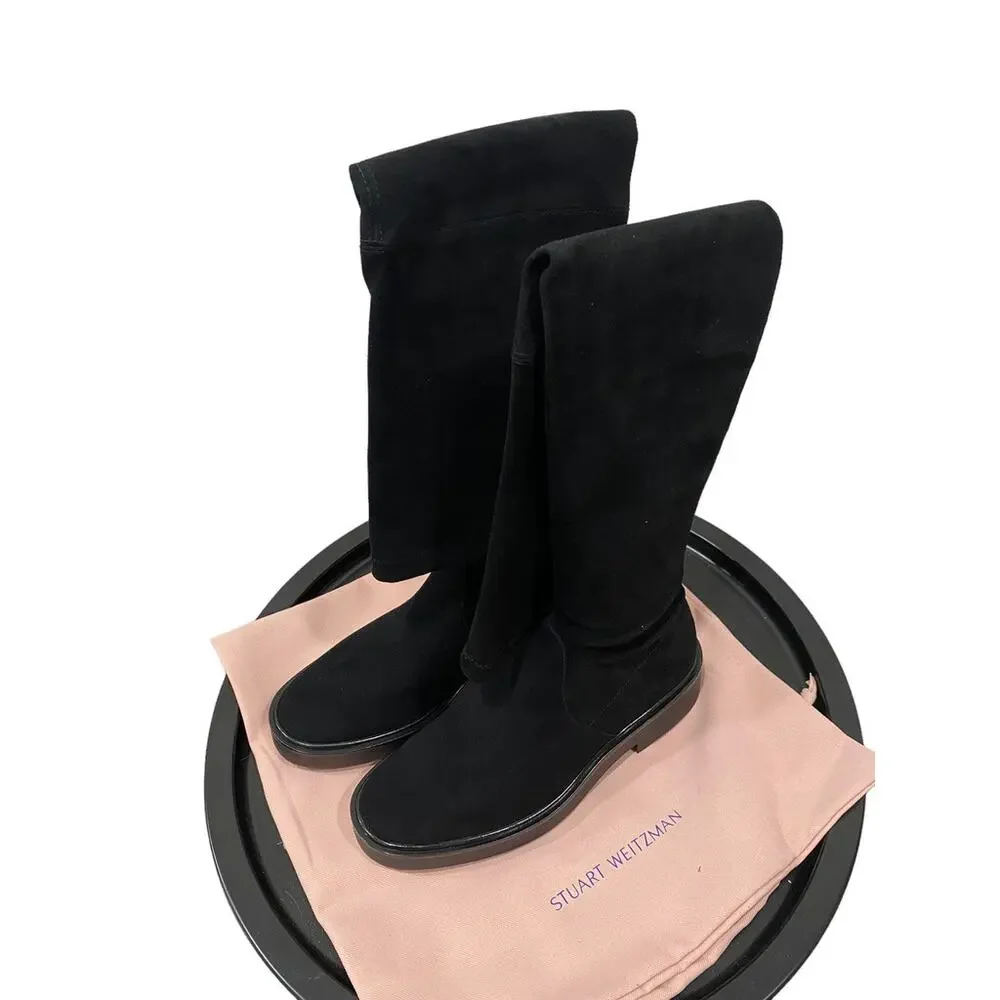 Stuart Weitzman Mara Suede Over the Knee Black Suede Boot 37